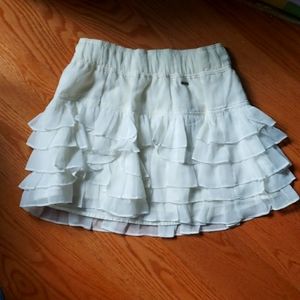Hollister white mini skirt